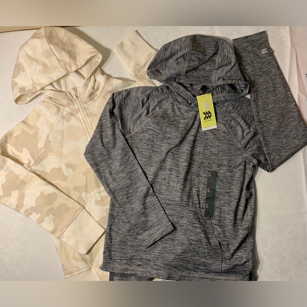 NWT Bundle 2 Hoodies/Sweatshirts: Fleece Zip Up and Quick-Dry Pullover 7/8 & 8
